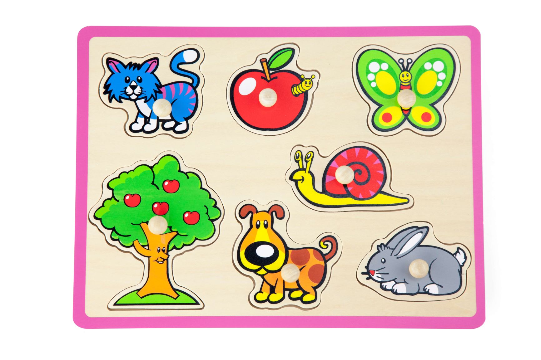 ויגה פאזל כפתורי עץ - חיות בית, חילזון ועוד