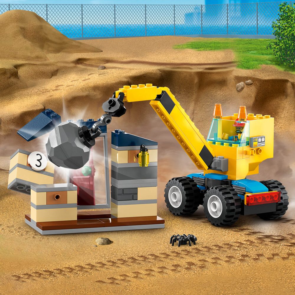 ⁦לגו סיטי - משאיות בנייה ומנוף כדור הריסה  60391⁩ – תמונה ⁦3⁩