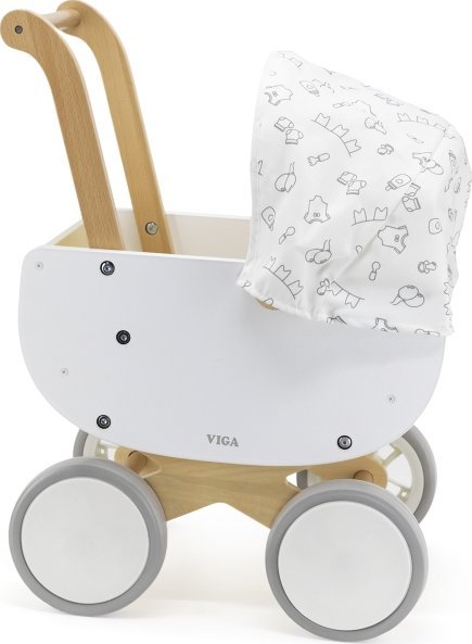 ויגה עגלת בובה לבנה