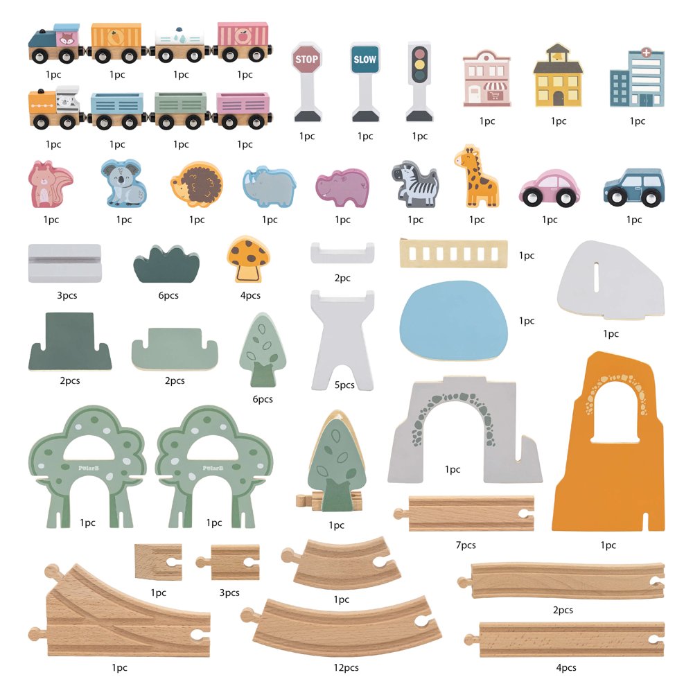 פולאר בי רכבת פסטל - 92 חלקים – תמונה 3